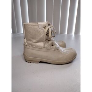 Sperry Top‎ Sider Kids Boots Beige Glitter Waterproof Duck Boots Size 1